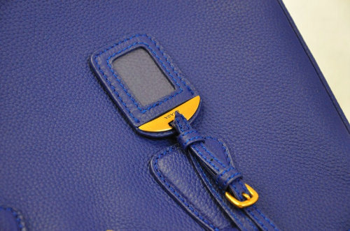 2014 Prada original grained calf tote bag BN2420 blue - Click Image to Close